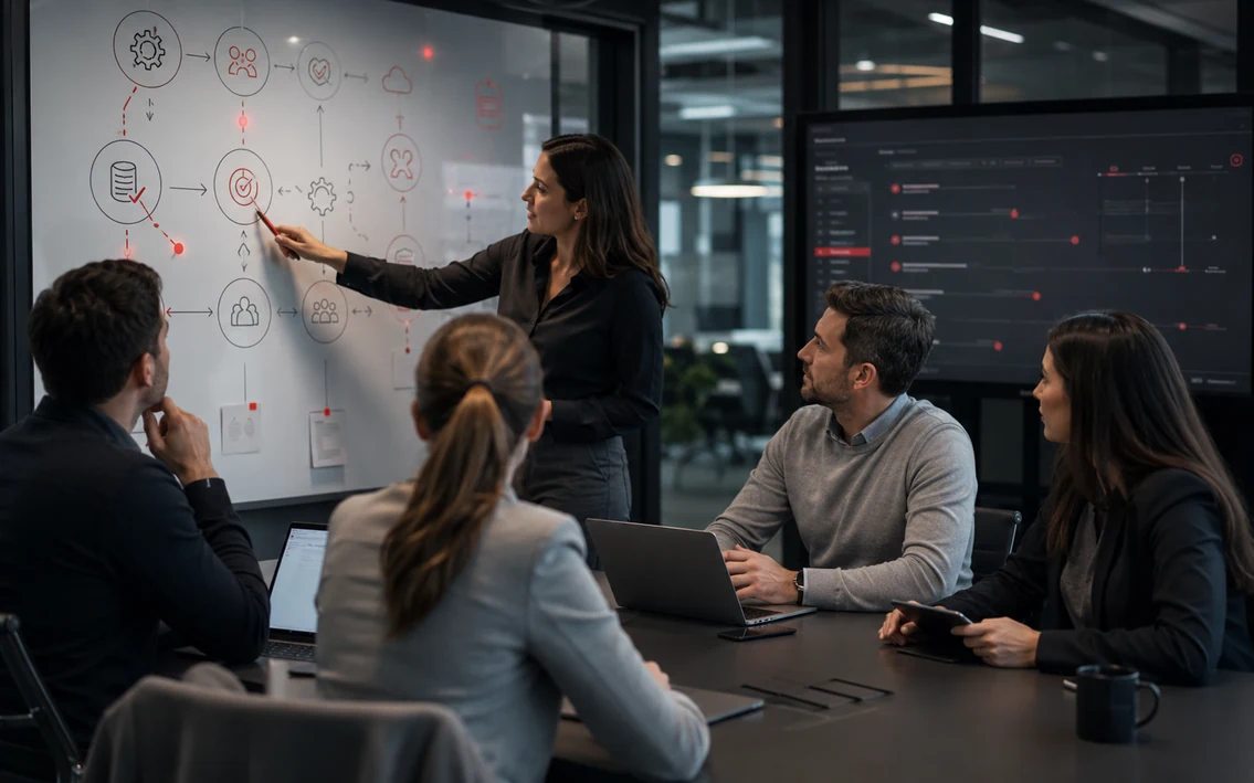 Employee training for digital transformation through practical work scenarios and clear usage rules.