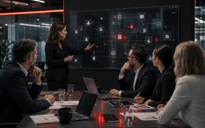 AI strategy for companies shown as a map of goals, data, processes and responsibilities.
