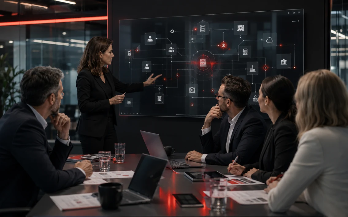 AI strategy for companies shown as a map of goals, data, processes and responsibilities.