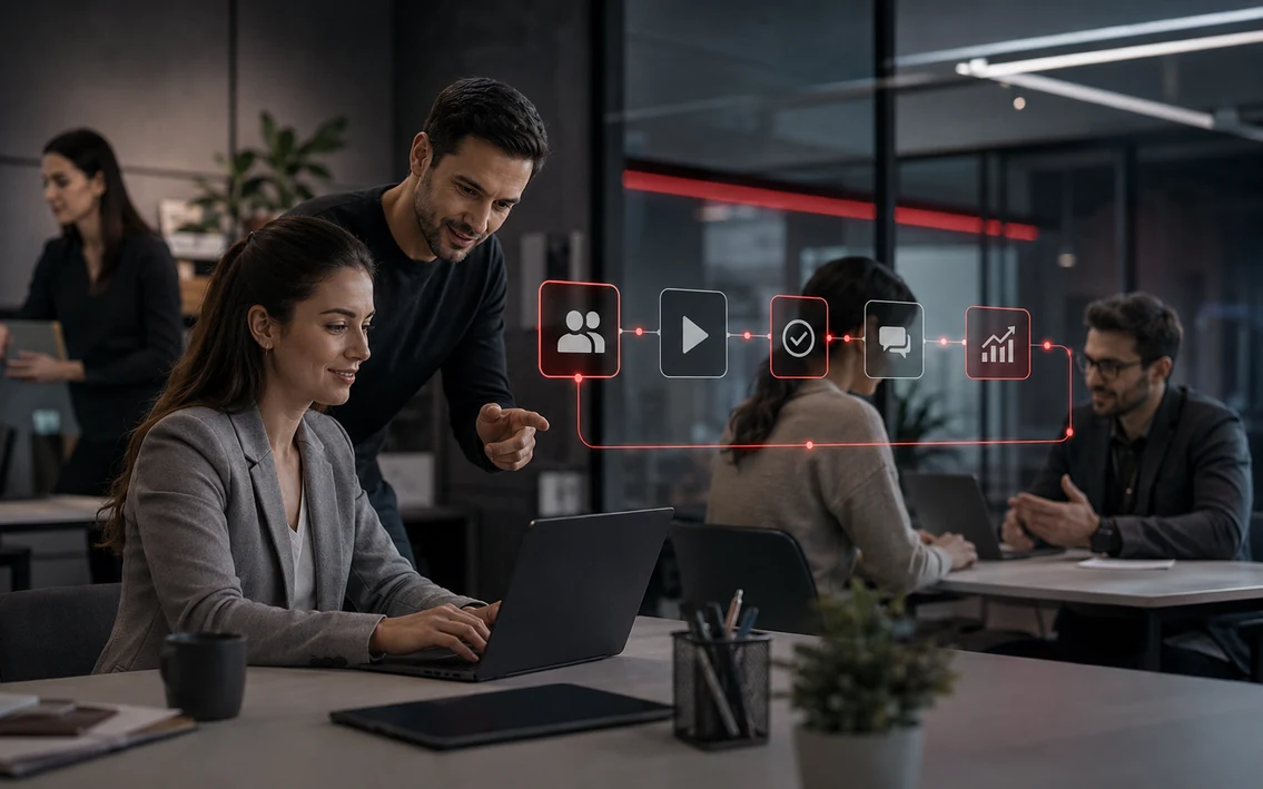 Introducing technology in a company through clear training, support and reduced employee stress.