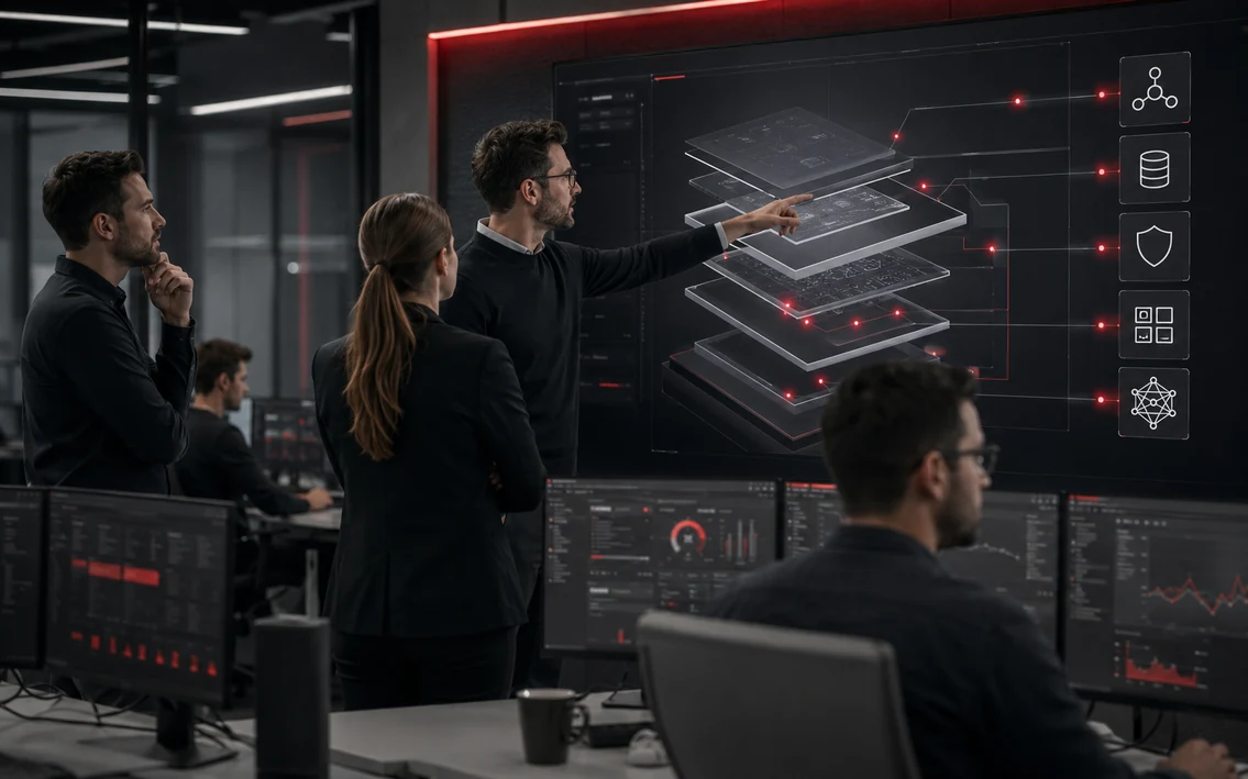 a realistic business IT environment with stable infrastructure, proactive monitoring and an operations team preventing disruption before employees feel it.