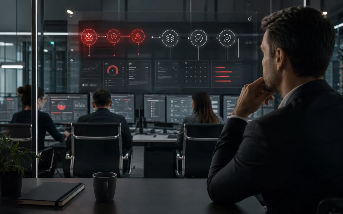 a realistic business IT environment with stable infrastructure, proactive monitoring and an operations team preventing disruption before employees feel it.