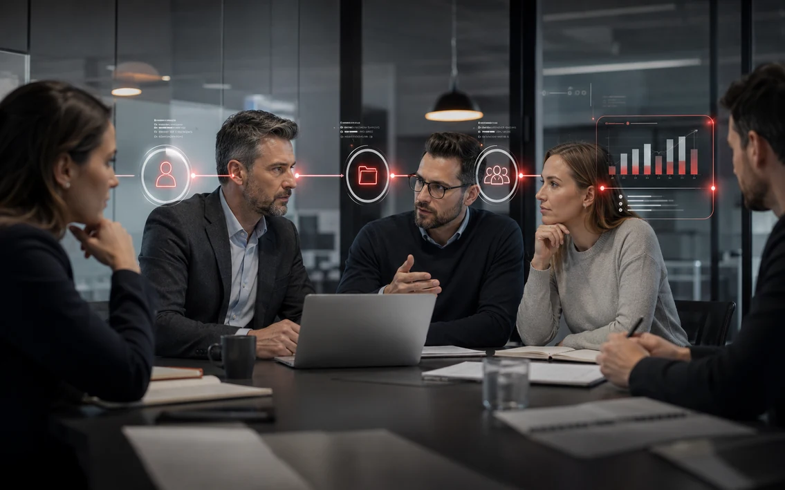Sales, projects and reporting connected into one continuous business workflow.