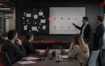 Ilustracija koja prikazuje standardizacija procesa kao osnovu za digitalnu transformaciju kompanije.