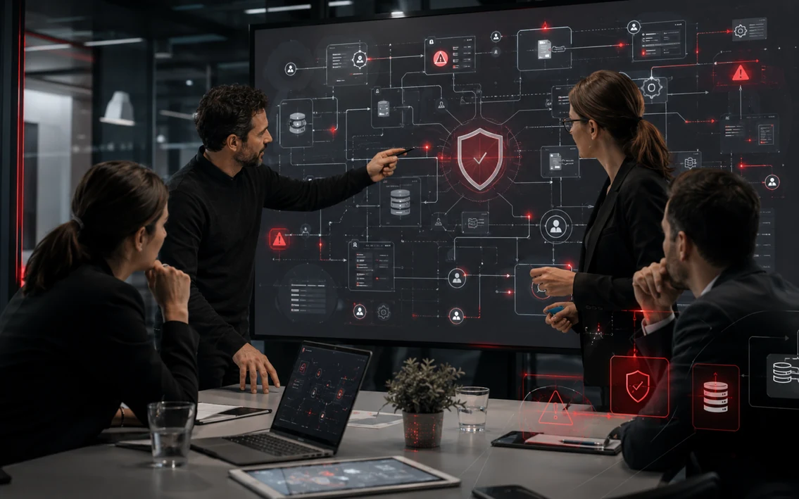 a realistic management and operations team solving the article's specific business problem through a clear process, reliable information and coordinated technology.