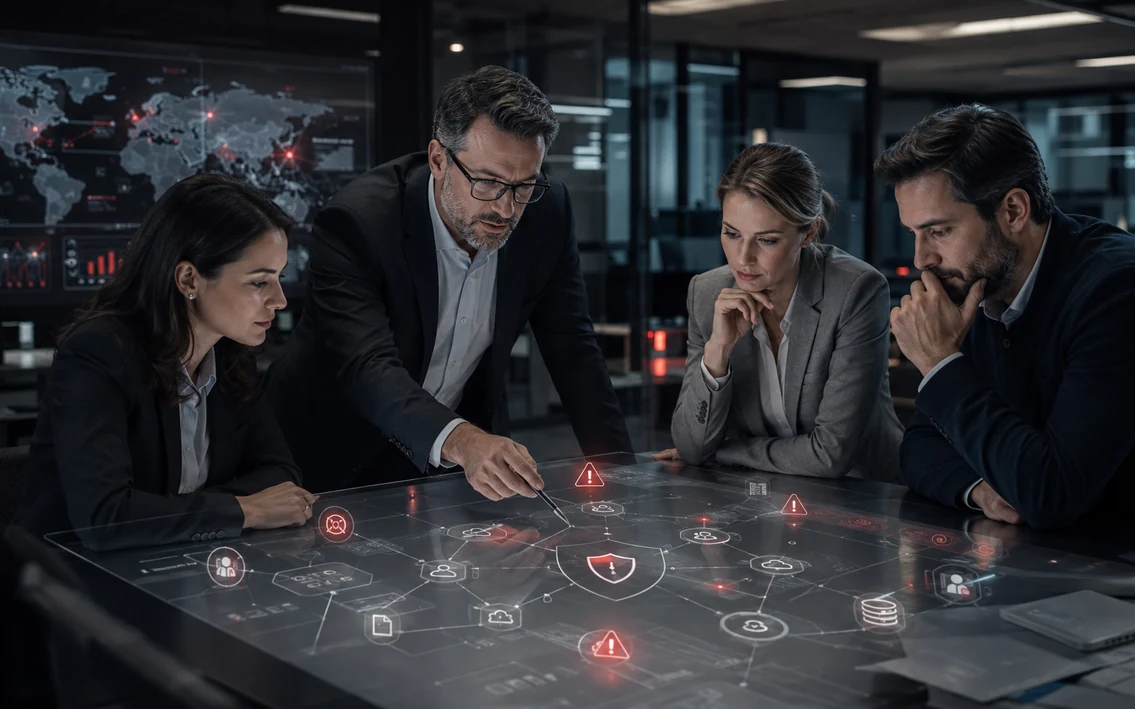 a realistic management and operations team solving the article's specific business problem through a clear process, reliable information and coordinated technology.