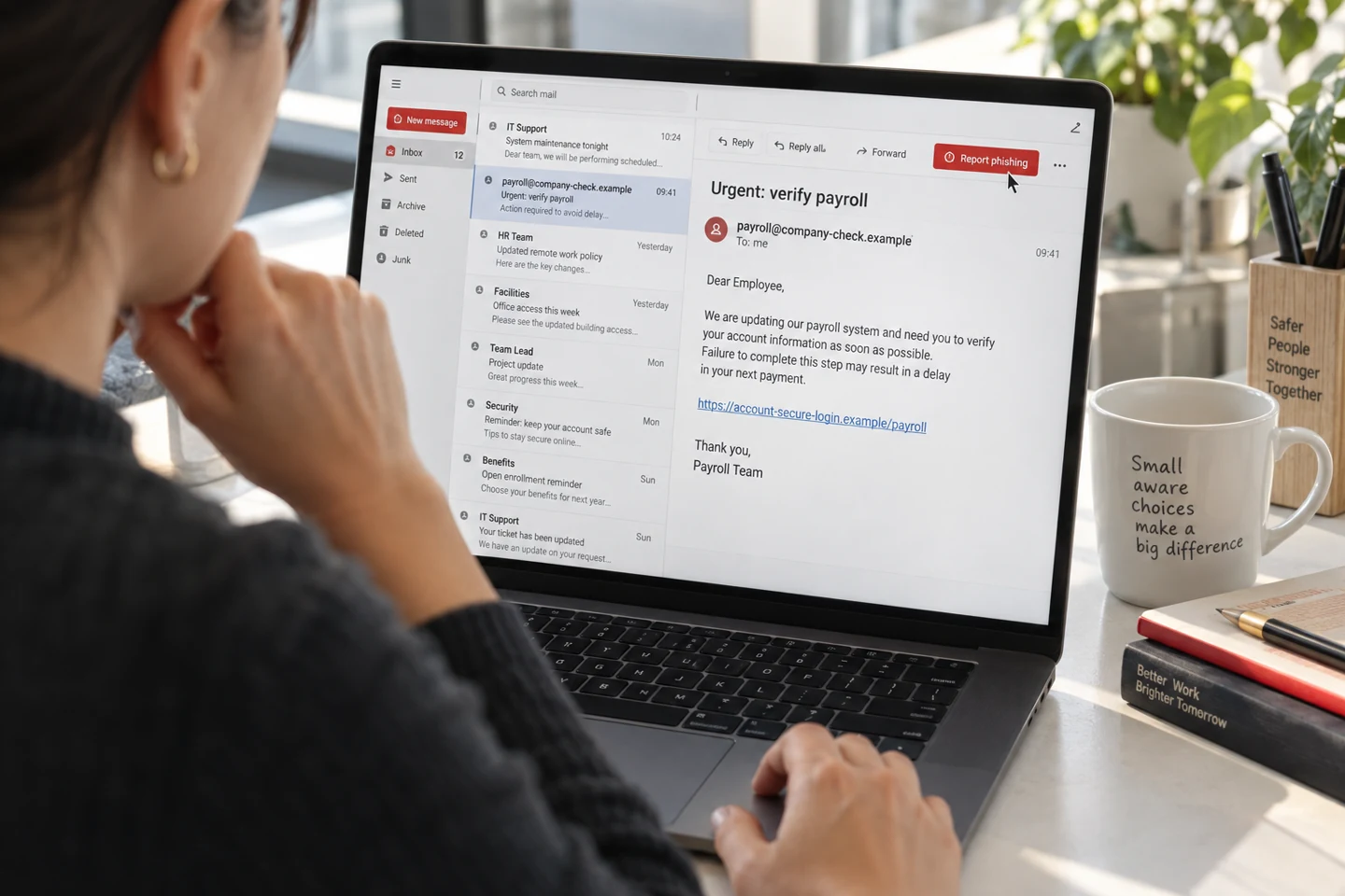 an executive and security team reviewing a controlled digital environment with layered access, protected data flows, a clear guardrail boundary and visible accountability.